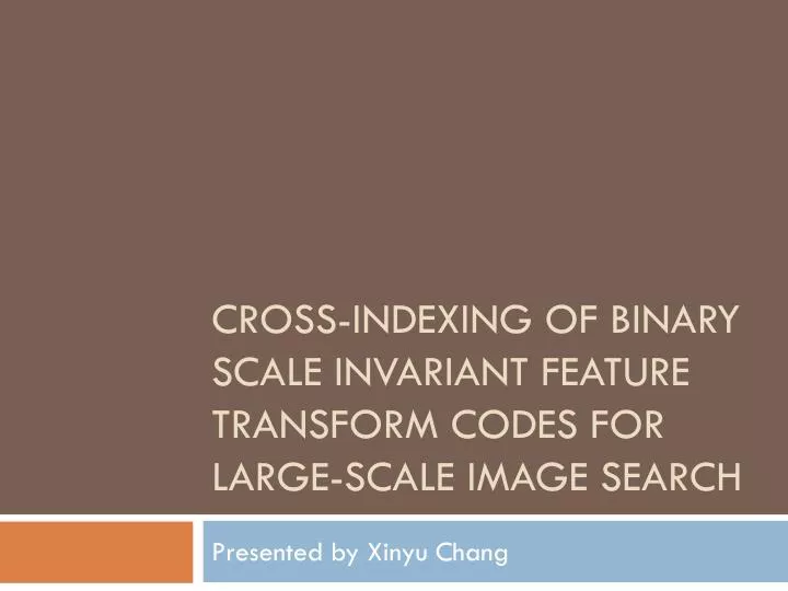 cross indexing of binary scale invariant feature transform codes for large scale image search