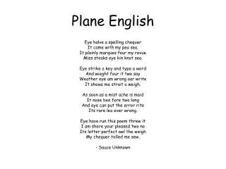 Plane English