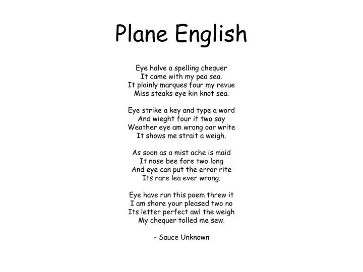 plane english
