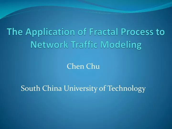 the application of fractal process to network traffic modeling
