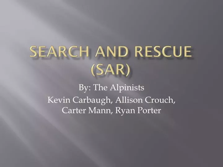 search and rescue sar