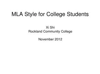 mla style for college students