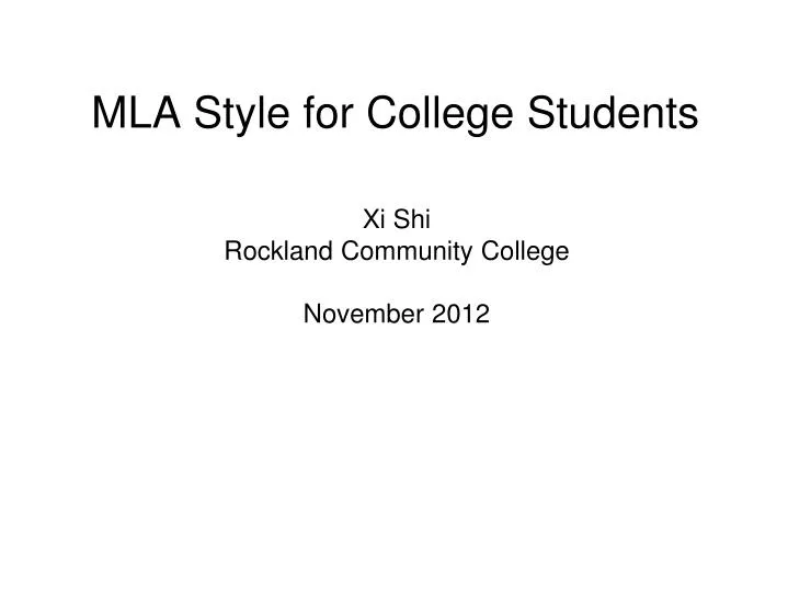 mla style for college students