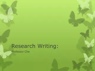 Research Writing: