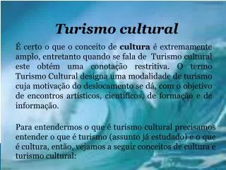Turismo cultural