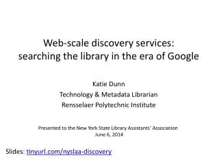 Web-scale discovery services: searching the library in the era of Google