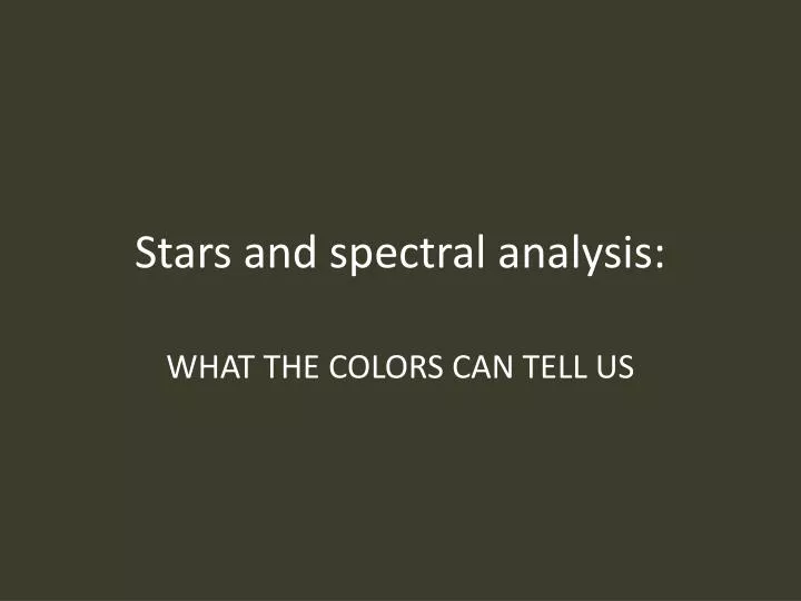 stars and spectral analysis