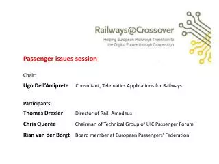 Passenger issues session Chair :