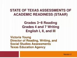 Victoria Young Director of Reading, Writing, and Social Studies Assessments