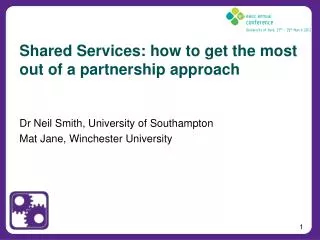 Shared Services: how to get the most out of a partnership approach