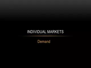 Individual Markets