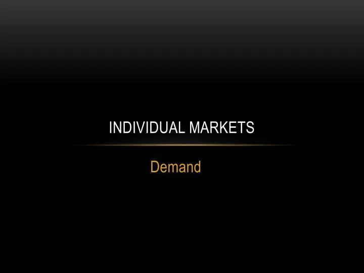 individual markets