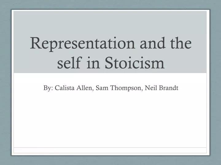 representation and the self in stoicism