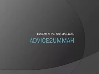 Advice2Ummah