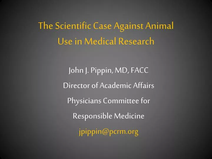 the scientific case against animal use in medical research