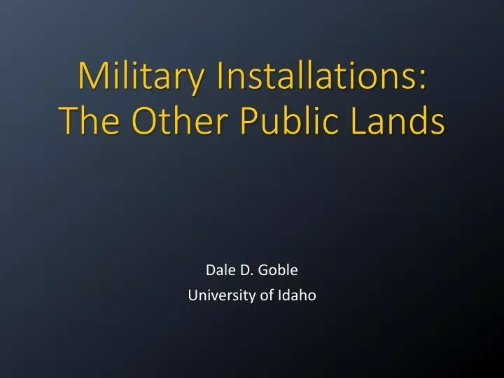 military installations the other public lands