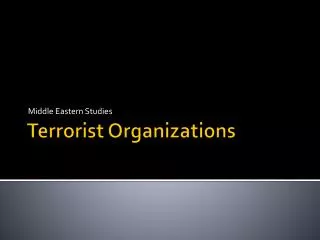 Terrorist Organizations