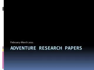 AdVENTURE Research Papers