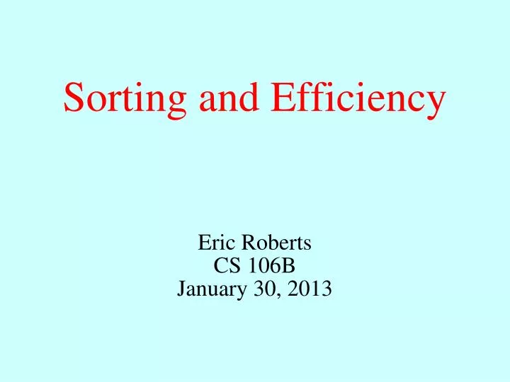 sorting and efficiency