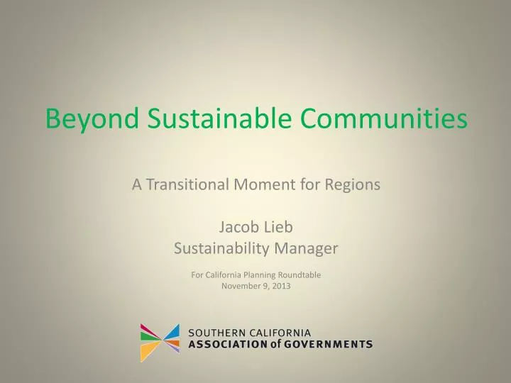 beyond sustainable communities