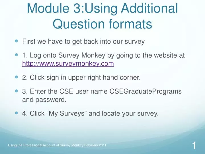 module 3 using additional question formats