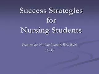 Success Strategies for Nursing Students