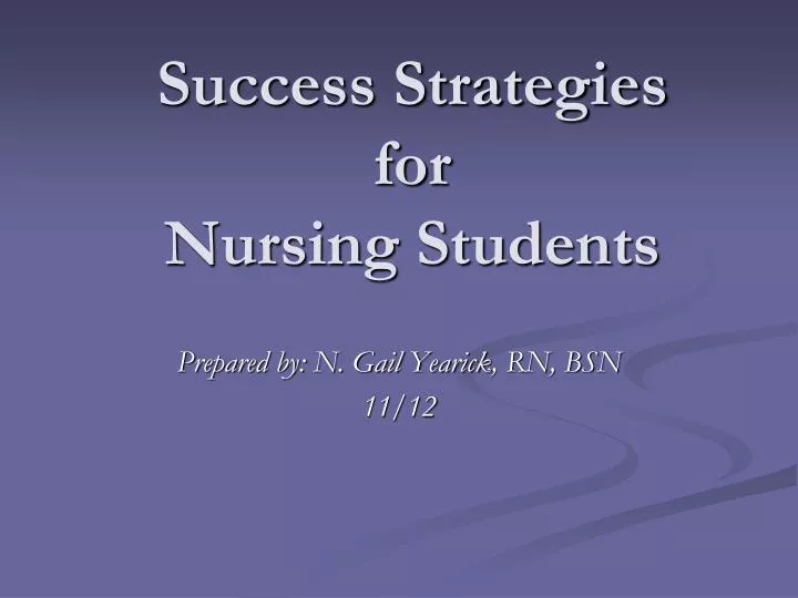 success strategies for nursing students