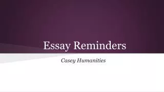 Essay Reminders