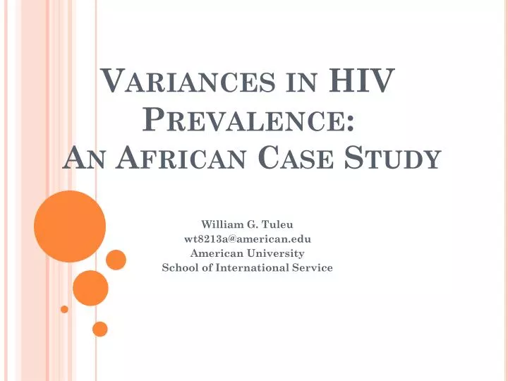 variances in hiv prevalence an african case study