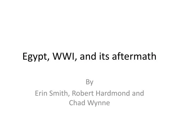 egypt wwi and its aftermath