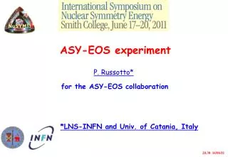 ASY-EOS experiment