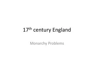 17 th century England