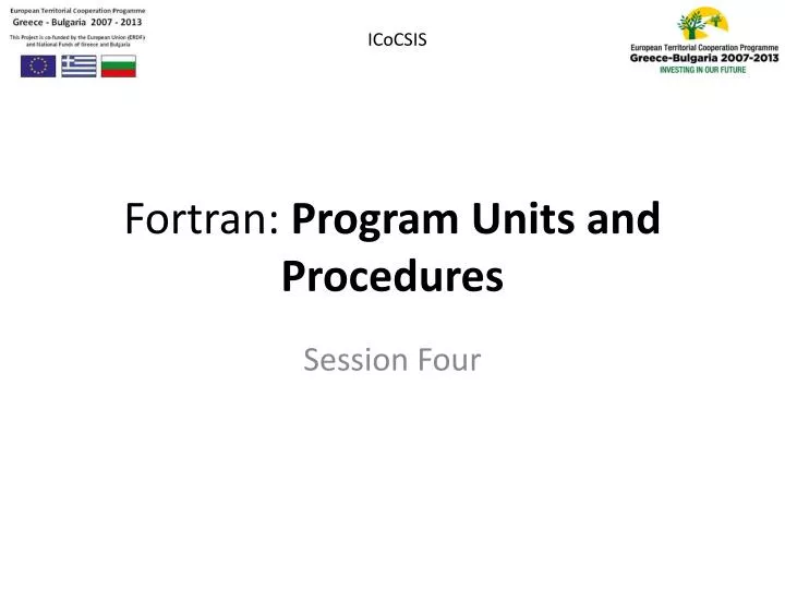 fortran program units and procedures