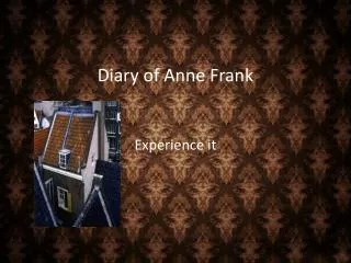 Diary of Anne Frank Experience it
