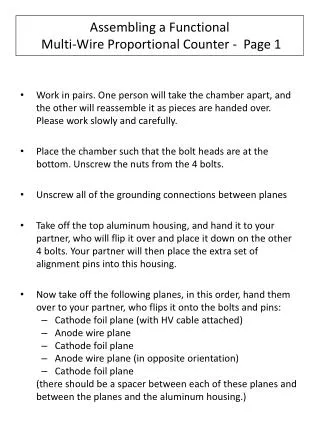 Assembling a Functional Multi-Wire Proportional Counter - Page 1
