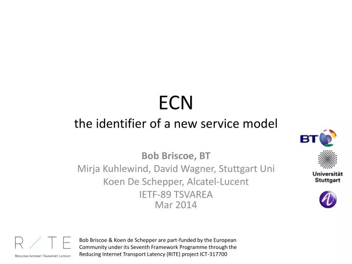 ecn the identifier of a new service model