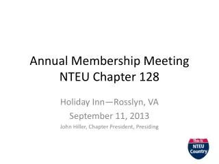Annual Membership Meeting NTEU Chapter 128