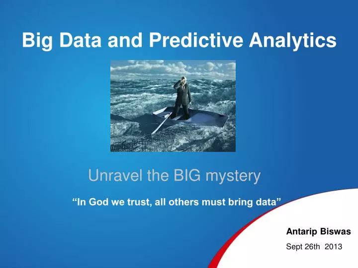 big data and predictive analytics