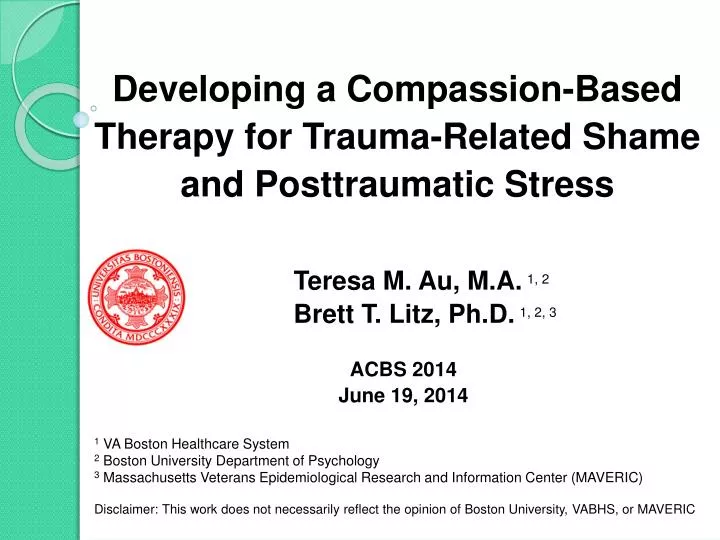 developing a compassion based therapy for trauma related shame and posttraumatic stress