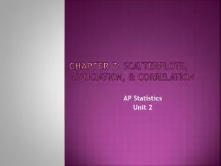 Chapter 7: Scatterplots, Association, &amp; Correlation