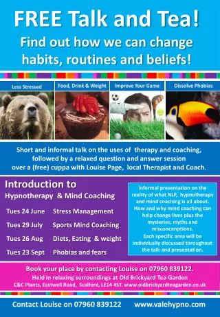 Introduction to Hypnotherapy &amp; Mind Coaching Tues 24 June Stress Management