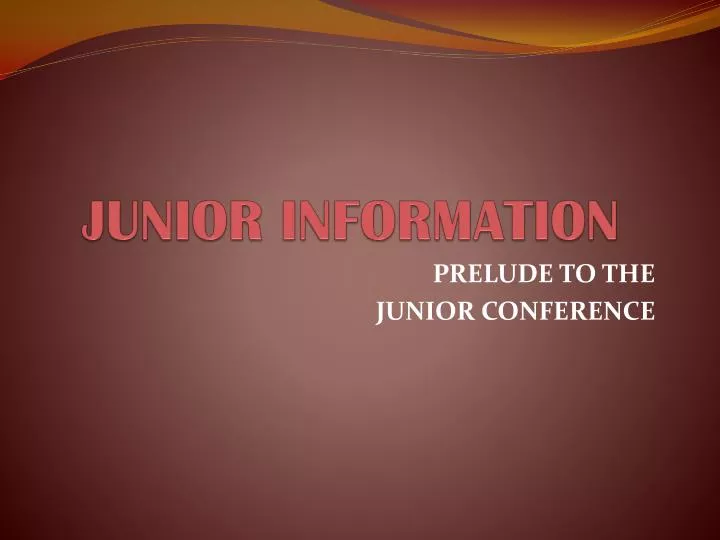 junior information