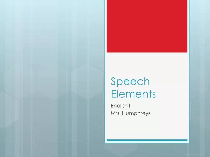 speech elements