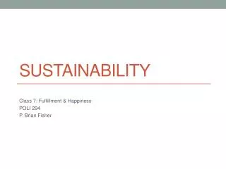 Sustainability