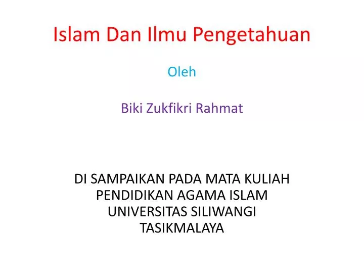 islam dan ilmu pengetahuan