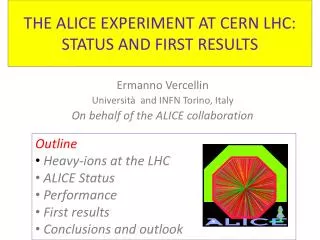 THE ALICE EXPERIMENT AT CERN LHC: STATUS AND FIRST RESULTS