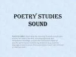 Poetry Studies Sound - slide 1