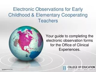 Electronic Observations for Early Childhood &amp; Elementary Cooperating Teachers