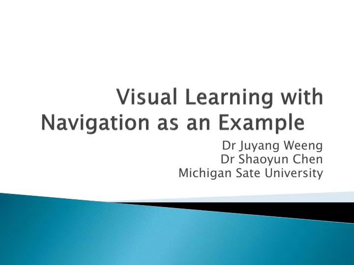 visual learning with navigation as an example