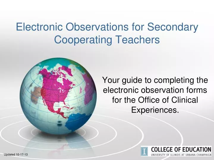 electronic observations for secondary cooperating teachers